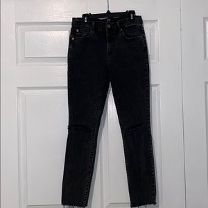 GAP True Skinny Black Distressed Jeans
